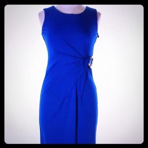 Alfani Sleeveless Cobalt Blue Dress - gold buckle